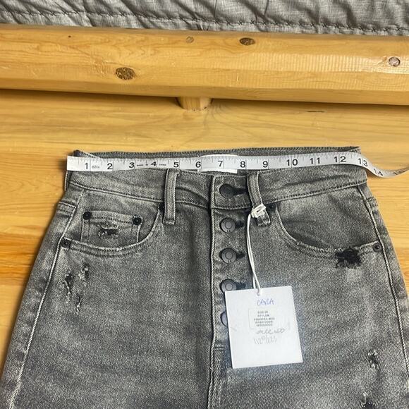 New! Pistola Cara High Rise Vintage Skinny Misguided Button Up Jeans Women's 26 - Picture 11 of 14